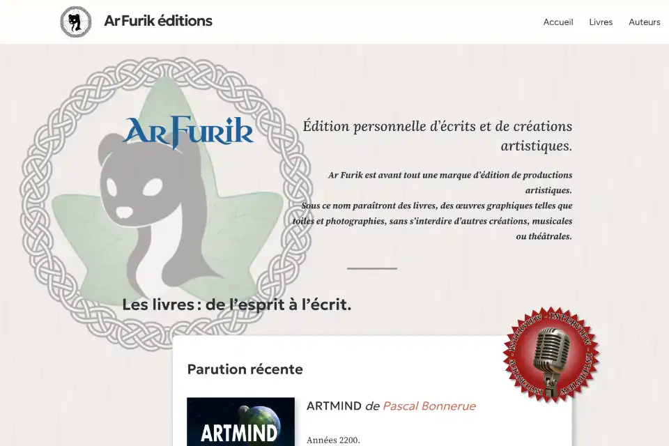 Interview sur mon livre - Site Arfurik Site Arfurik