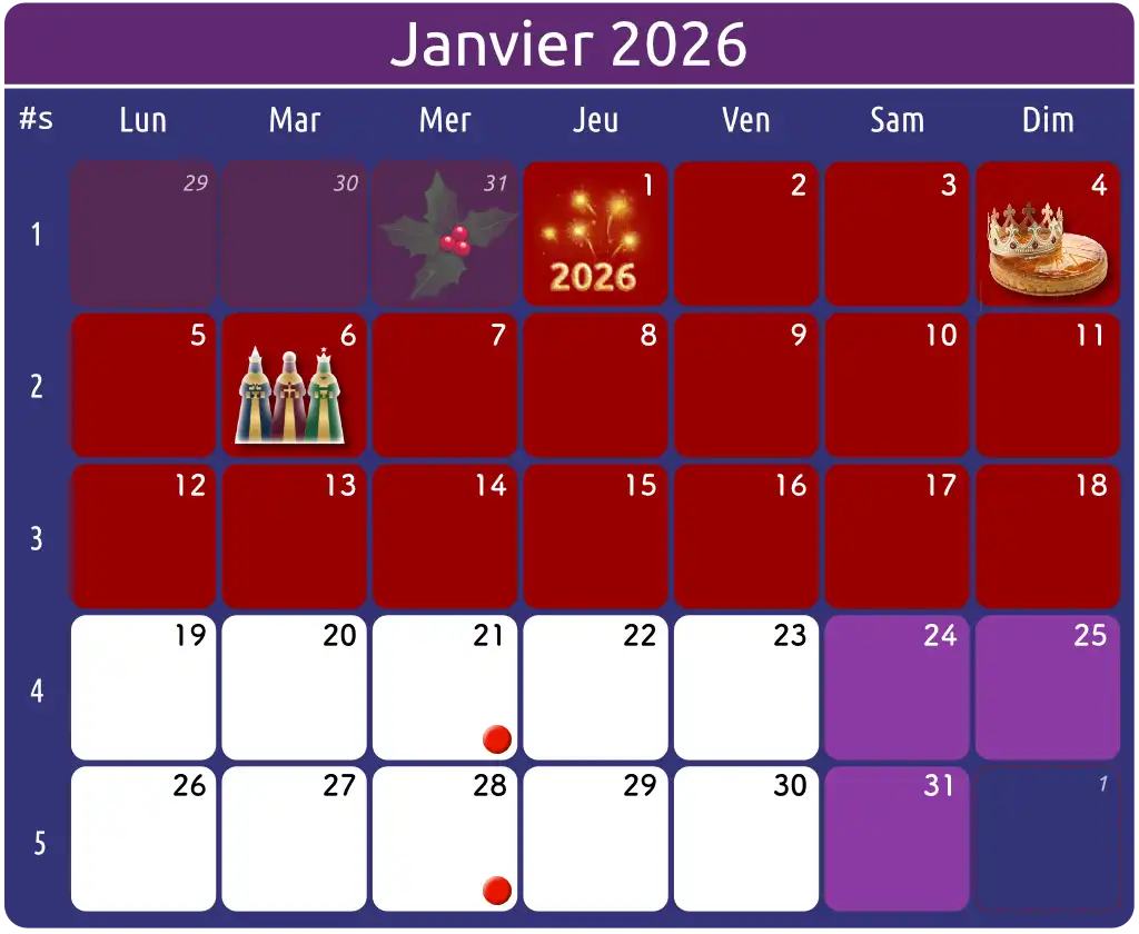 calendrier 1024 2601b